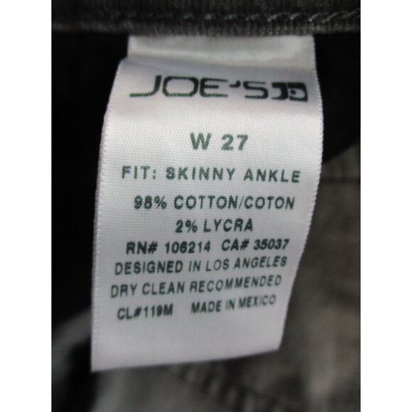 Joe's Jeans Women's Size 27 Gray Toothpick Skinny Leg Ankle Cotton Blend Denim - Picture 9 of 9